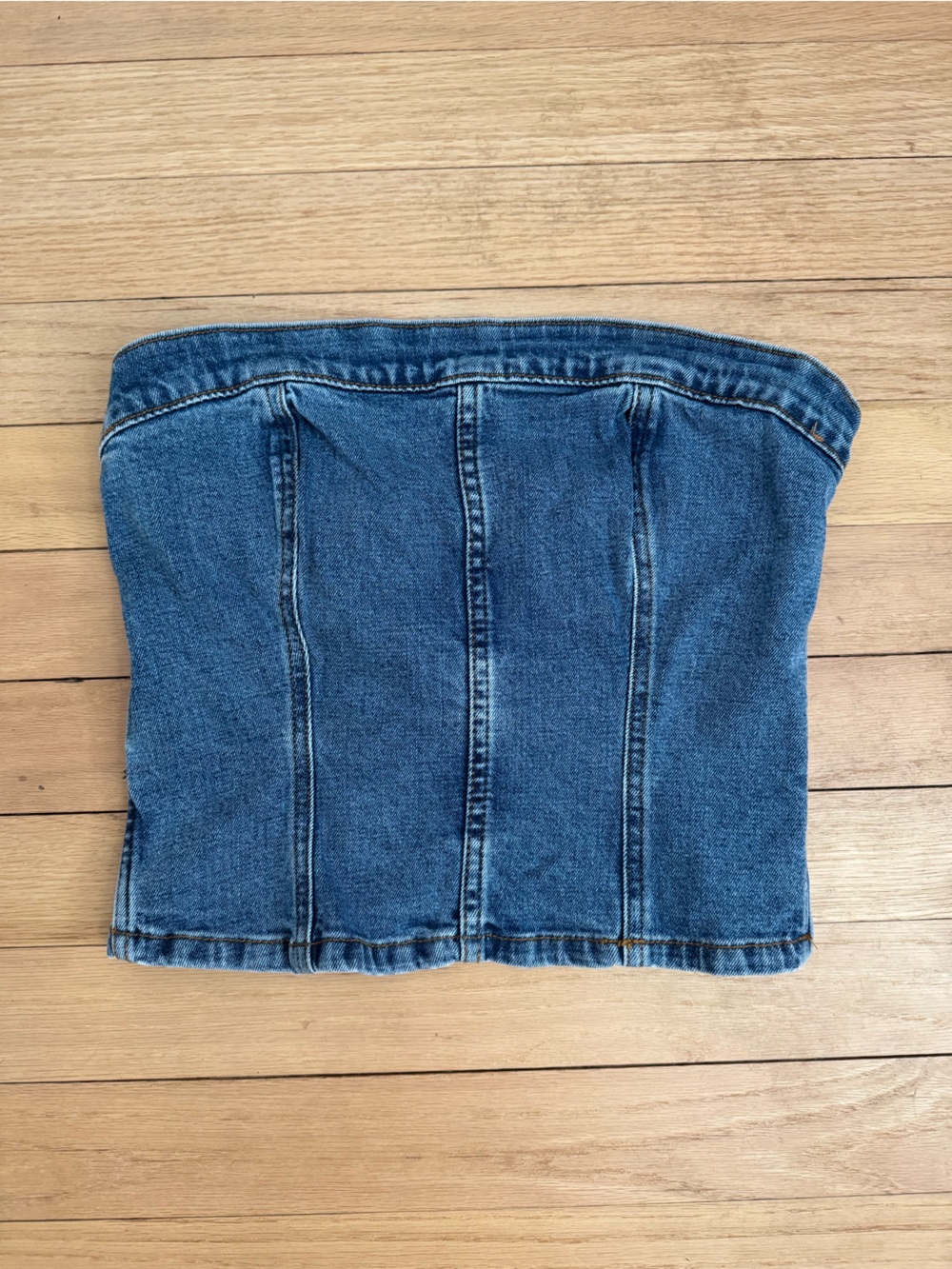 Abercrombie & Fitch Blue Denim Strapless Corset Top NWT
